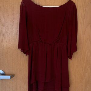 Alice + Olivia Burgundy Flowy Dress – Romantic Wine Dress Size [S]